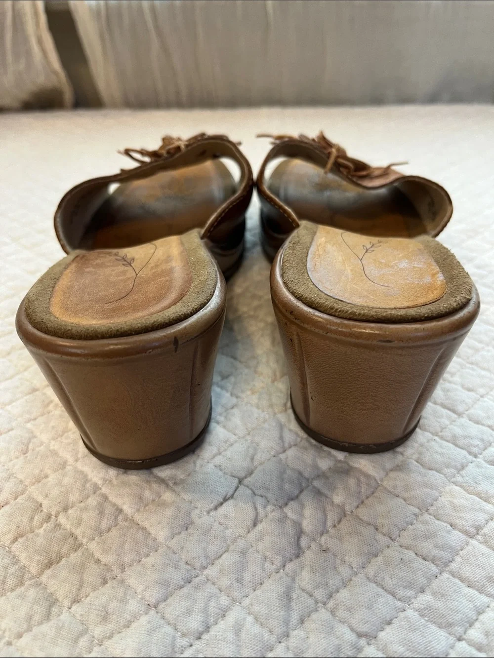Dansko leather wedge slide sandals size 7